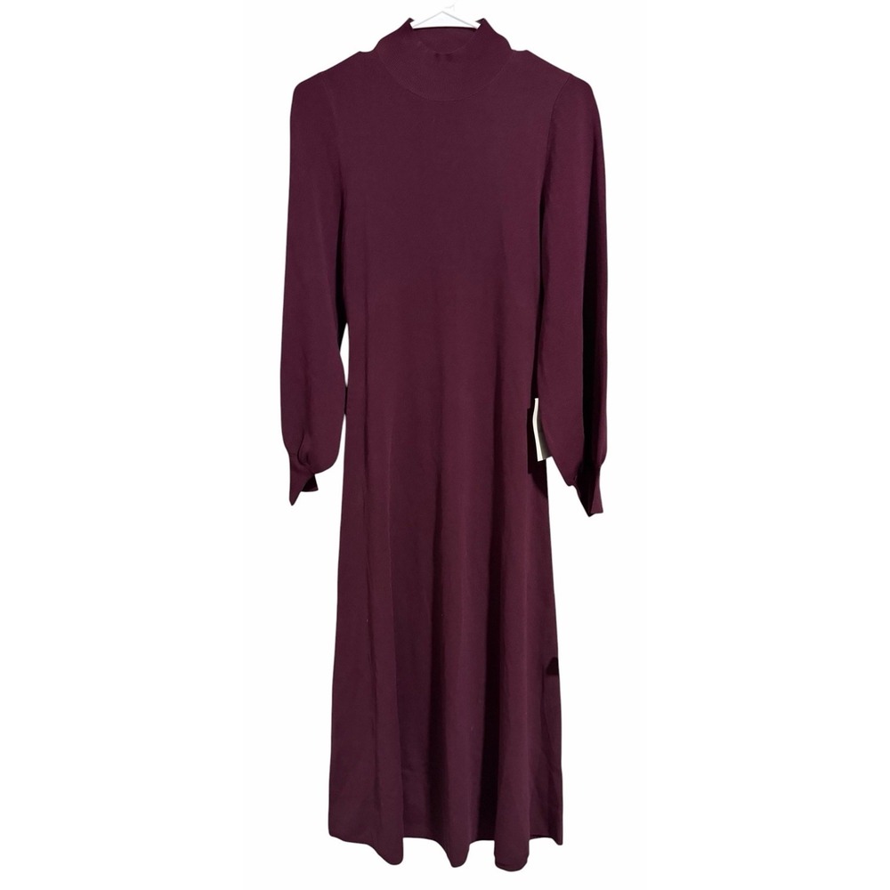 Böhme Mock Neck‎ Long Sleeve Cut Out Maxi Dress Burgundy Women's Size Large